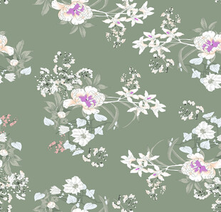 清新绿植花卉图案背景