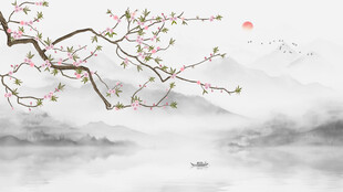 客厅山水电视背景墙