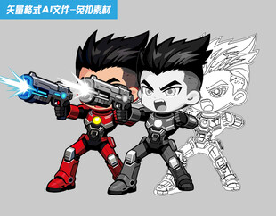 科幻机甲卡通英雄钢铁侠