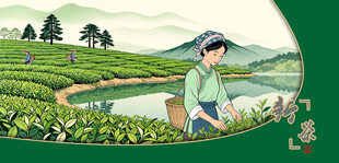 茶园采茶女采茶姑娘