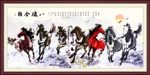 国画八骏图