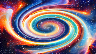 彩色炫彩宇宙旋涡星空