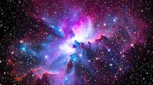 紫色璀璨星空夜空