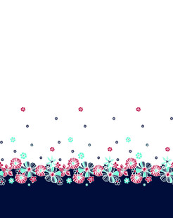 彩色花卉波点装饰图案