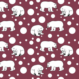 北极熊圆点图案背景