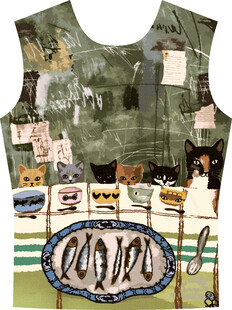 复古拼贴风长袖上衣