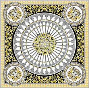 精美复古圆形花纹图案