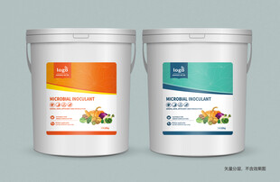 肥料桶贴包装设计图片