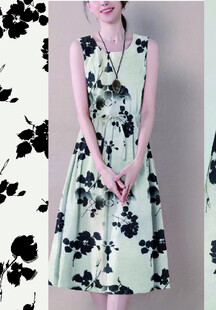 黑白花卉图案背景纹理