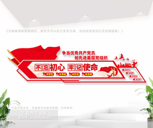 不忘初心牢记使命党建室文化墙