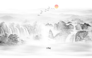 新中式水墨山水画