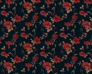 复古深色花卉图案布料