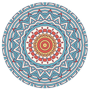 圆形民族风花纹装饰图案