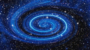 蓝色旋涡星空吊顶天花板
