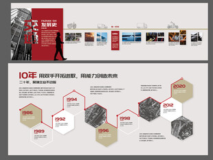 企业公司品牌宣传时间轴文化墙