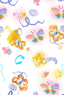 梦幻多彩卡通元素图案