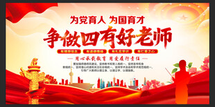 争做四有好老师宣传海报