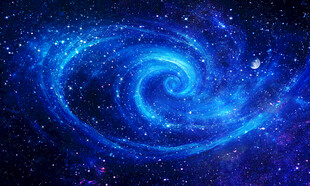 蓝色漩涡星空背景图