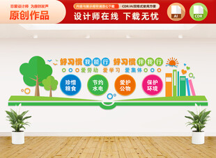 好习惯养成校园文化墙