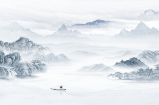 新中式山水背景墙