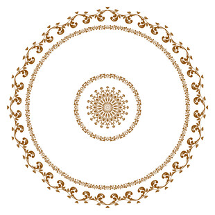 金色圆形花纹装饰图案