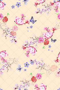 花卉蝴蝶图案 柔美清新风