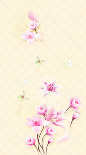 粉色花卉装饰背景图