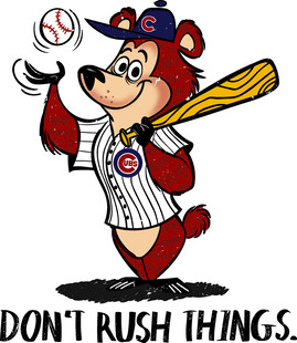 卡通小熊打棒球形象