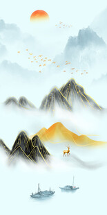 水墨山水间的诗意景致