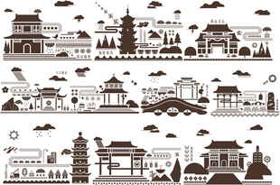 芜湖景点建筑城市旅游剪影地标志