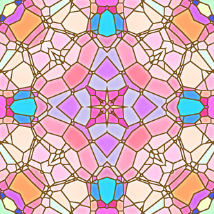 多彩几何图案染色玻璃风格