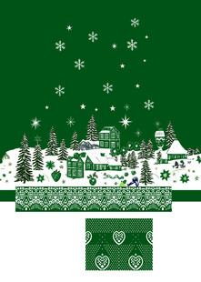 圣诞村庄雪景包装设计图