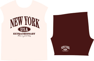 纽约主题T恤与短裤套装