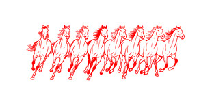 红马 奔腾 群马 骏马 动态 