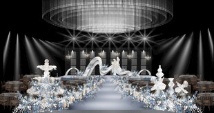 梦幻白色系婚礼现场布置