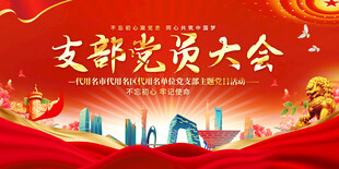 支部党员大会宣传背景展板
