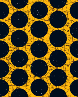 黄色背景黑色圆圈图案