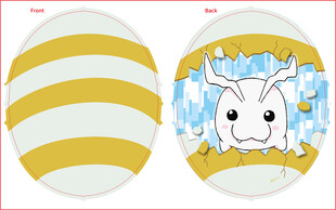 卡通小兔条纹蛋形图案