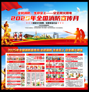 2025年消防宣传月宣传展板