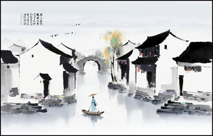 水墨江南水乡