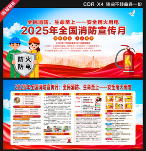 消防月展板