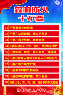 森林防火十不要宣传海报