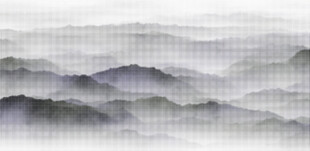 水墨点状中式山水画激光镂空