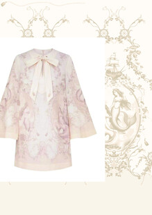 粉色蕾丝蝴蝶结装饰上衣