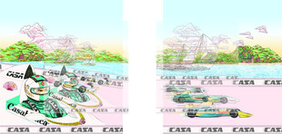 春日河畔游乐场景观图