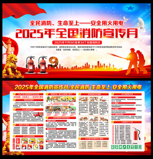 消防宣传月展板