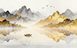 意境水墨山水画