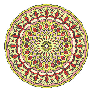 精美圆形传统花纹图案