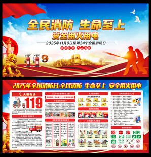 消防安全知识教育宣传栏展板