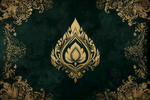 金色泰式花纹装饰图案